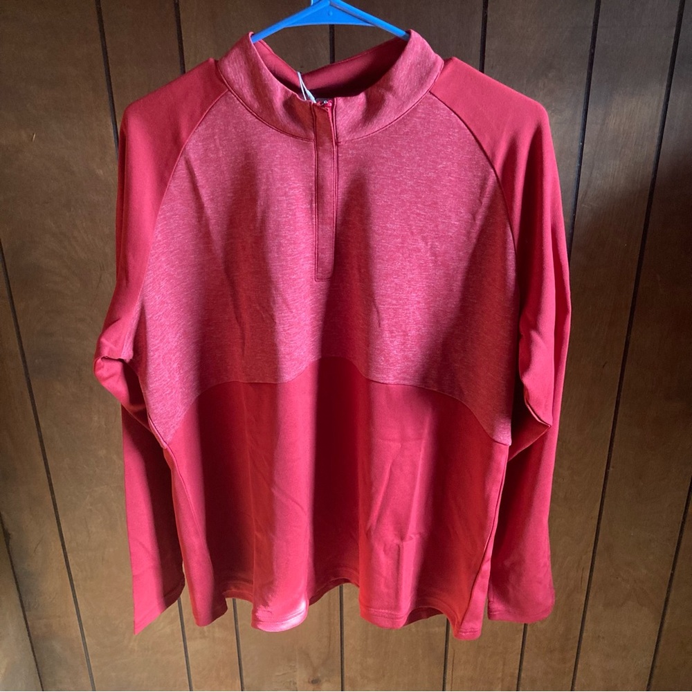 Footjoy 1/2 Zip Mid Layer Womens XL Red Golf Activewear Polyester Athleisure